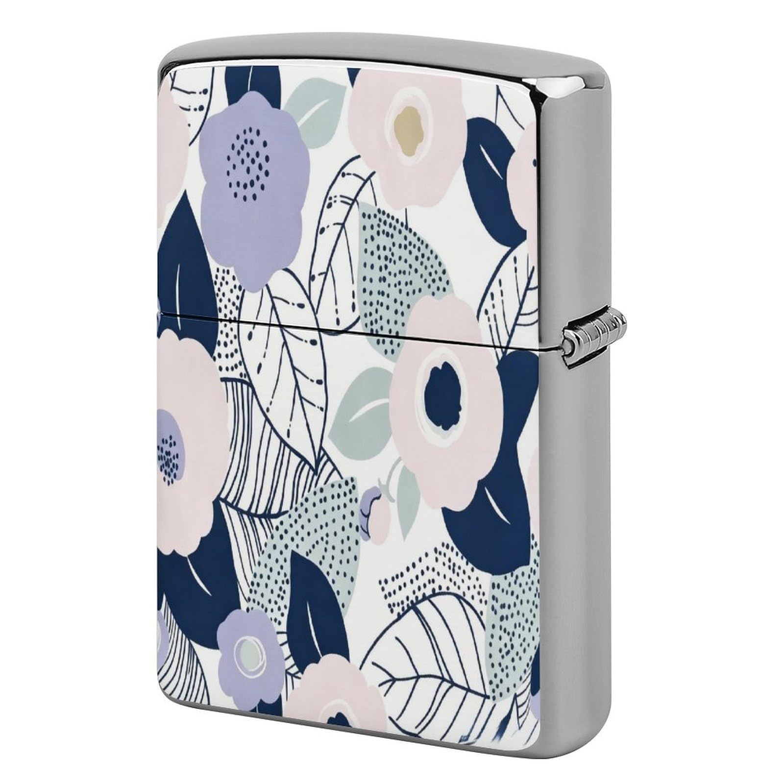 Btcowzrv Style Abstract Flowers Metal Lighter Case Sleeve Cover Holder