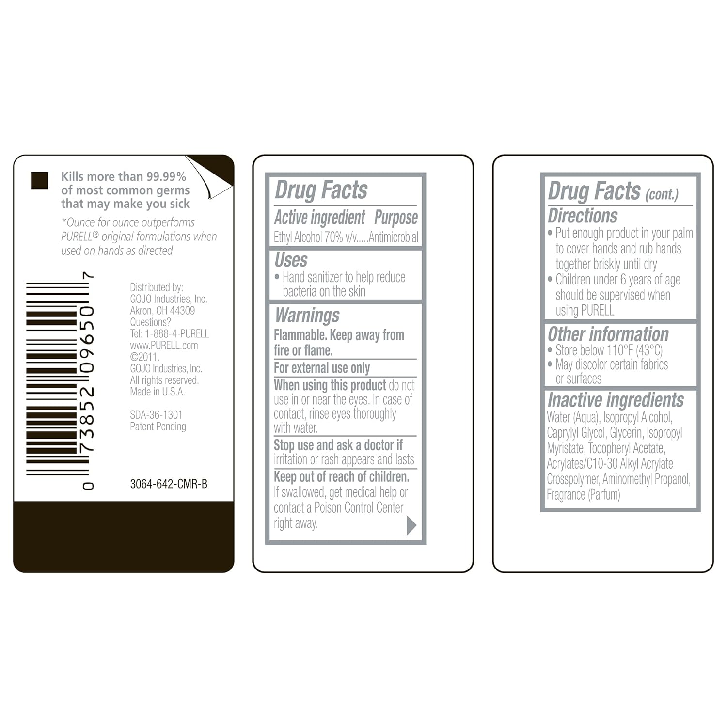 PURELL Advanced Hand Sanitizer Refreshing Gel, Clean Scent, 2 fl oz Travel Size Flip-Cap Bottle (Pack of 24) - 9605-24