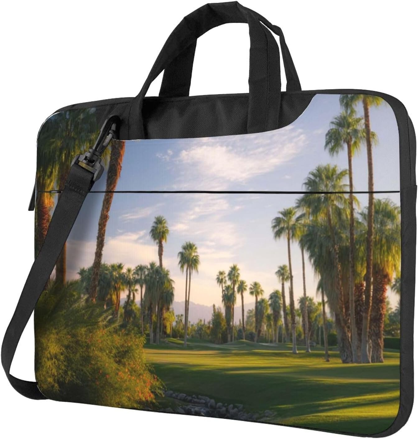 Laptop Shoulder Bag Messenger Bags Palm Tree Golf Course Laptop Bag Computer Bags for Men Women
