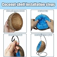 Vista 5 de Fhiny Hamaca escondida de hámster de coco, casa de cama de cáscara de coco cruda natural con almohadilla cálida, decoración de hábitat de animales