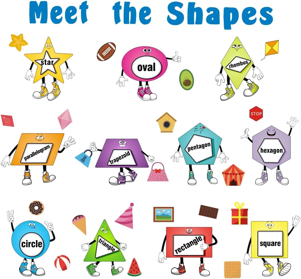 IARTTOP Colorful Shapes Wall Decals
