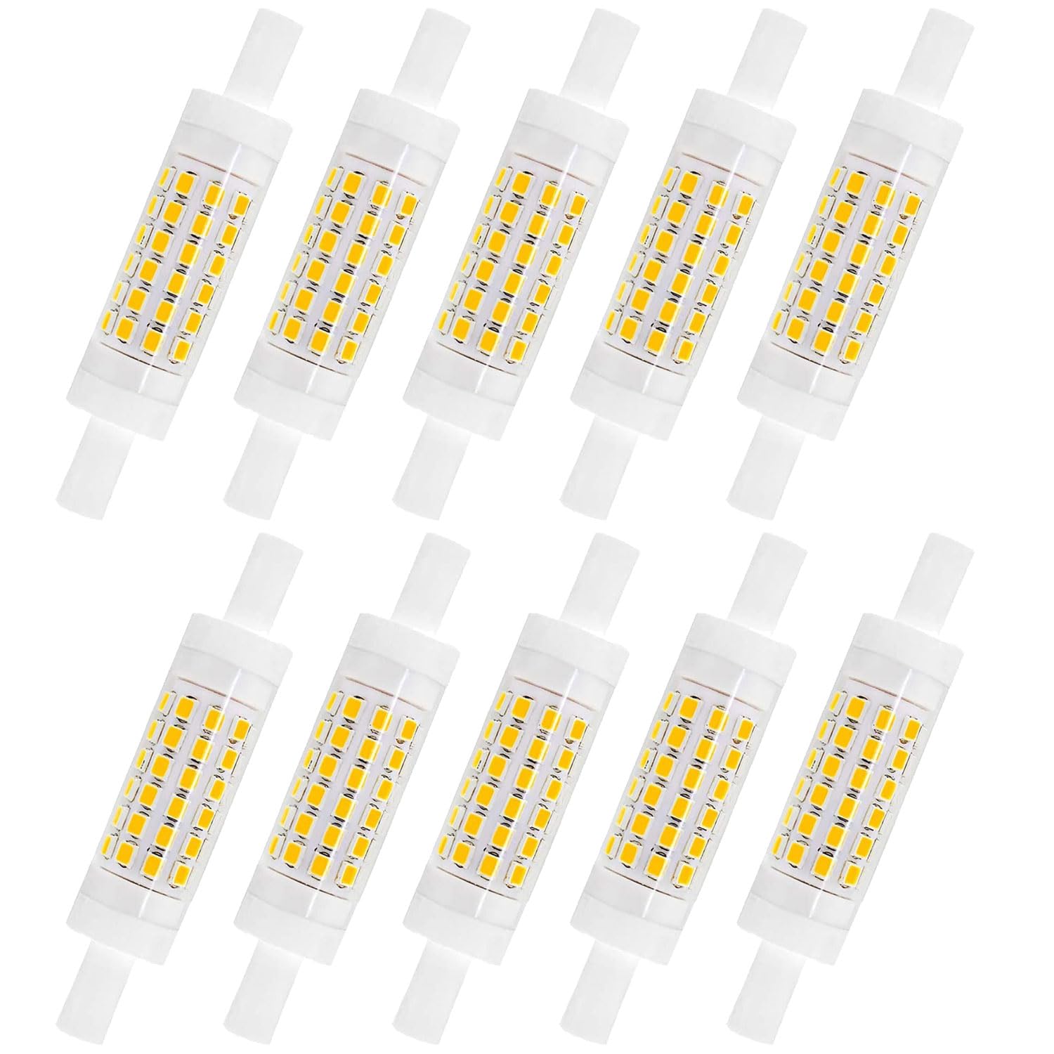 R7S - Bombilla LED de 78 mm, equivalente a 50 W, base de doble extremo de 5 W, luces de inundación J78, 600 lm, regulable, ángulo de haz de 360°, bombillas LED empotradas