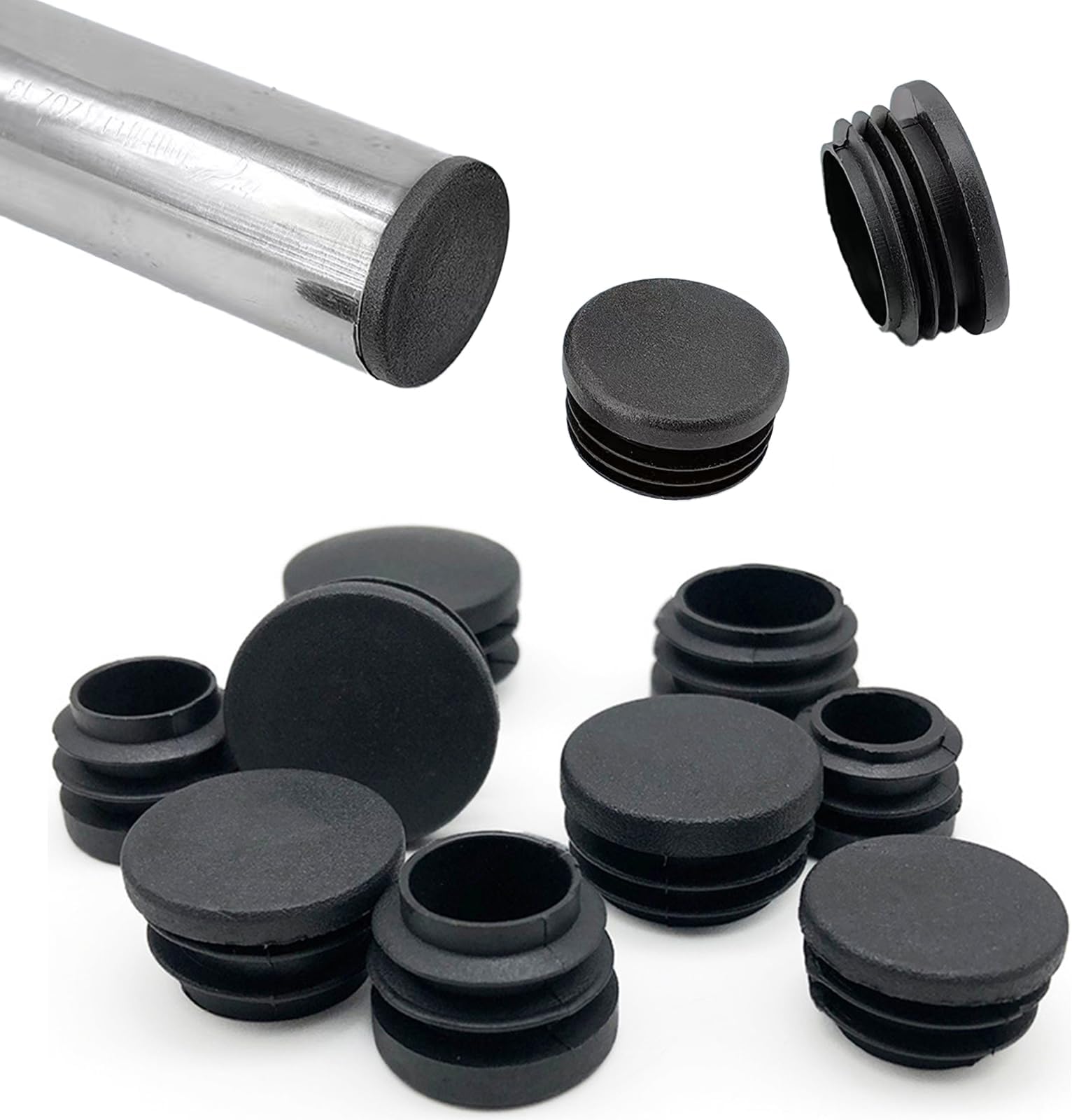 20pcs Pipe End Cover Cap Protector Tube Inserts 31mm Inner Diameter 32mm Outer Diameter Plastic Furniture Metal Table Legs (32mm) [Parallel Import]