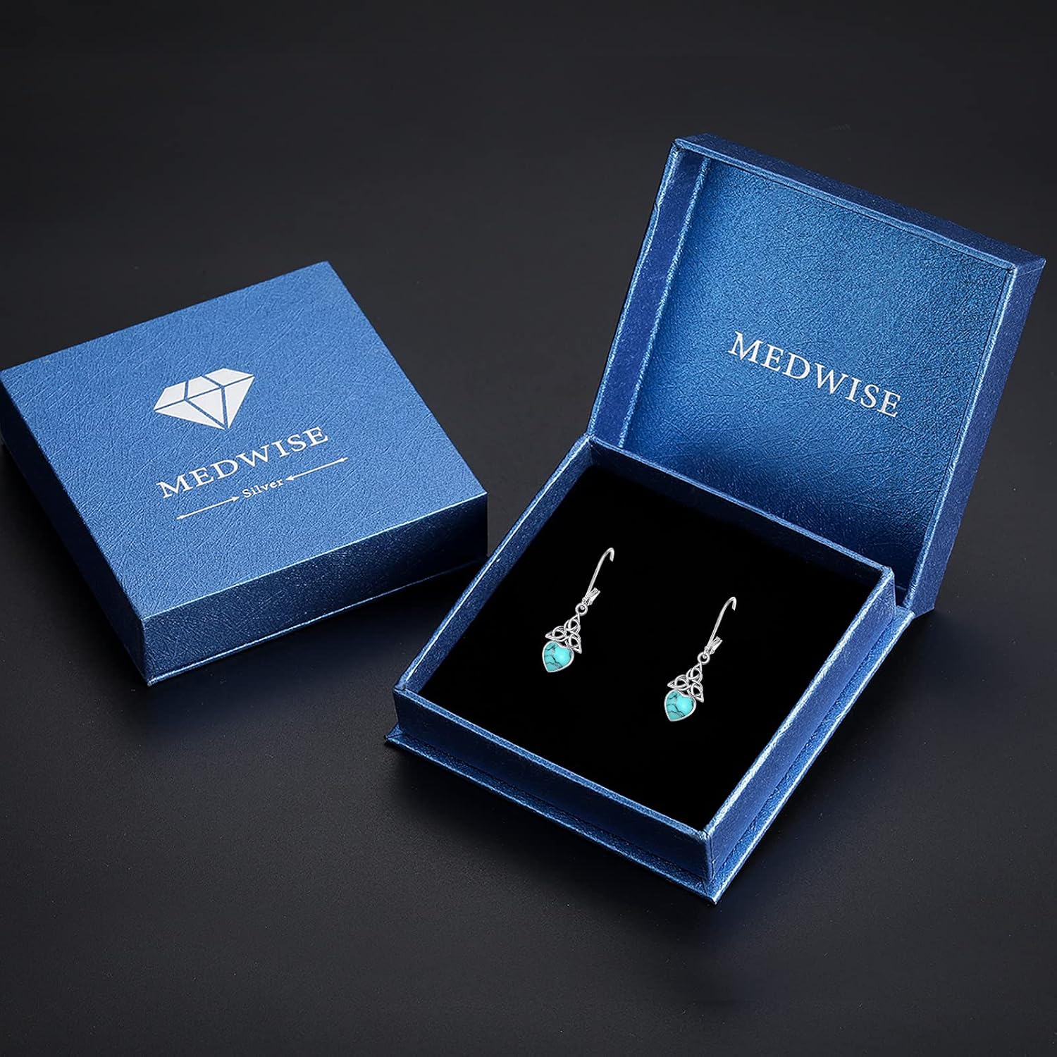 Sterling Silver Birthstone Dangle Earrings - Celtic Leverback Design for Women & Girls - Valentine's Day Gift - Image 7