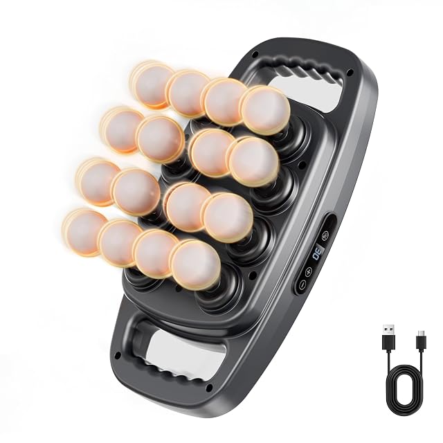 16-Head Professional Massage Gun Deep Tissue Percussion Massager with 3 Modes 30 Levels Quiet Powerful Motor for Muscle
