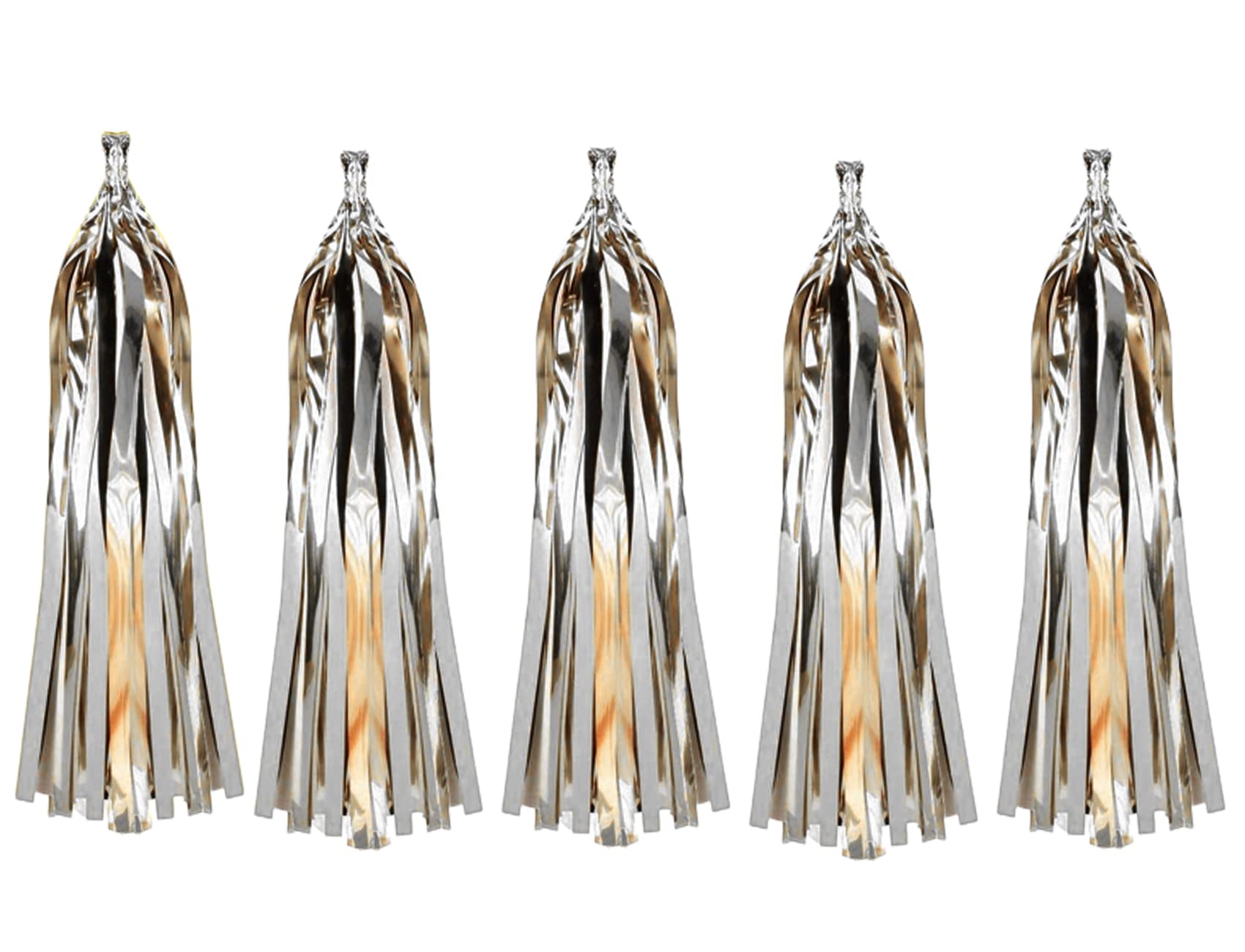 Tissue Paper Tassels Crepe Paper Streamers 25cm x 35cm Garland Bunting Silver Crepe Paper Craft Tassel for Baby Bridal Shower Birthday Party Hanging Decorations 20pcs