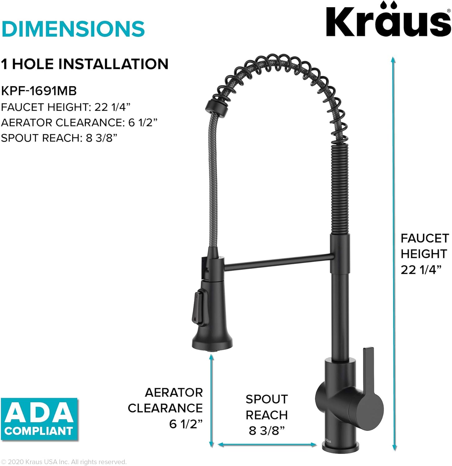 Best Deal Kraus KPF-1691MB Britt Commercial Style Pull-Down Single Handle Kitchen Faucet, Matte Black