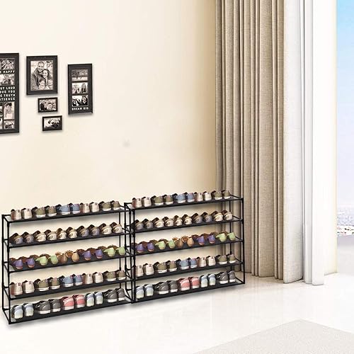 Miniatura 4 de Jerry & Maggie Zapatero de tela de 5 niveles, 39 pulgadas de ancho x 11 pulgadas de profundidad x 29 pulgadas de alto, material no tejido