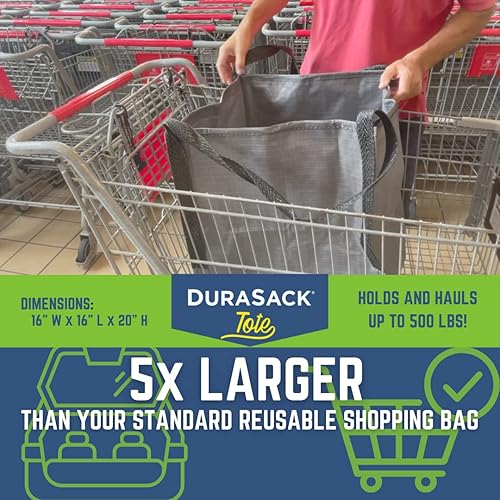 Miniatura 5 de DURASACK Bolsa de almacenamiento resistente de 22 galones, bolsa de mudanza de polipropileno tejido resistente, diseño reutilizable, con capacidad