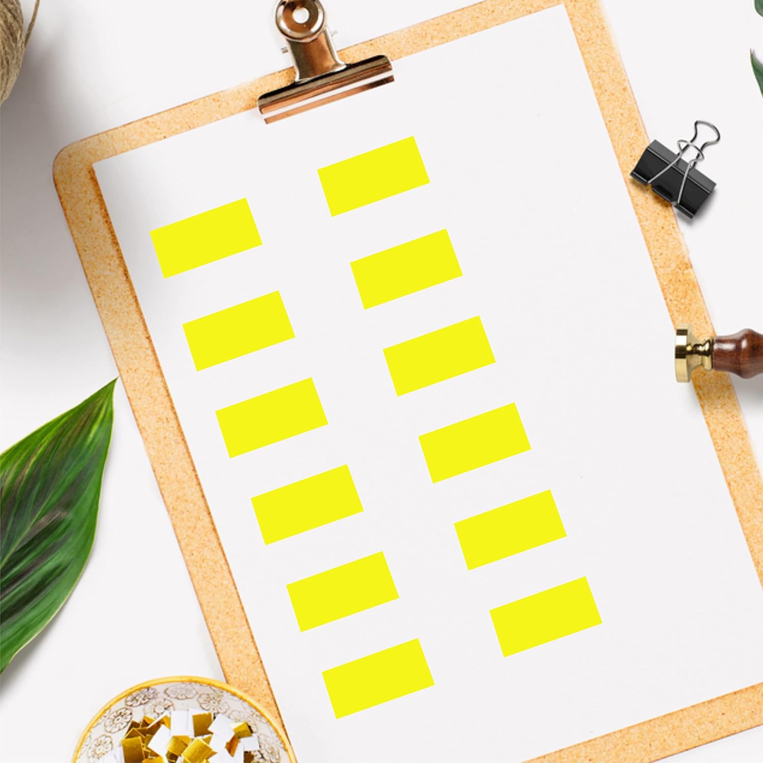 PARLAIM Rectangle Labels Rolls Color Code Sticker 1.57 inch x 0.75 inch, 500 per Roll Label Dispenser Box,Stickers for Home Office (Fluorescent Yellow) : Office Products