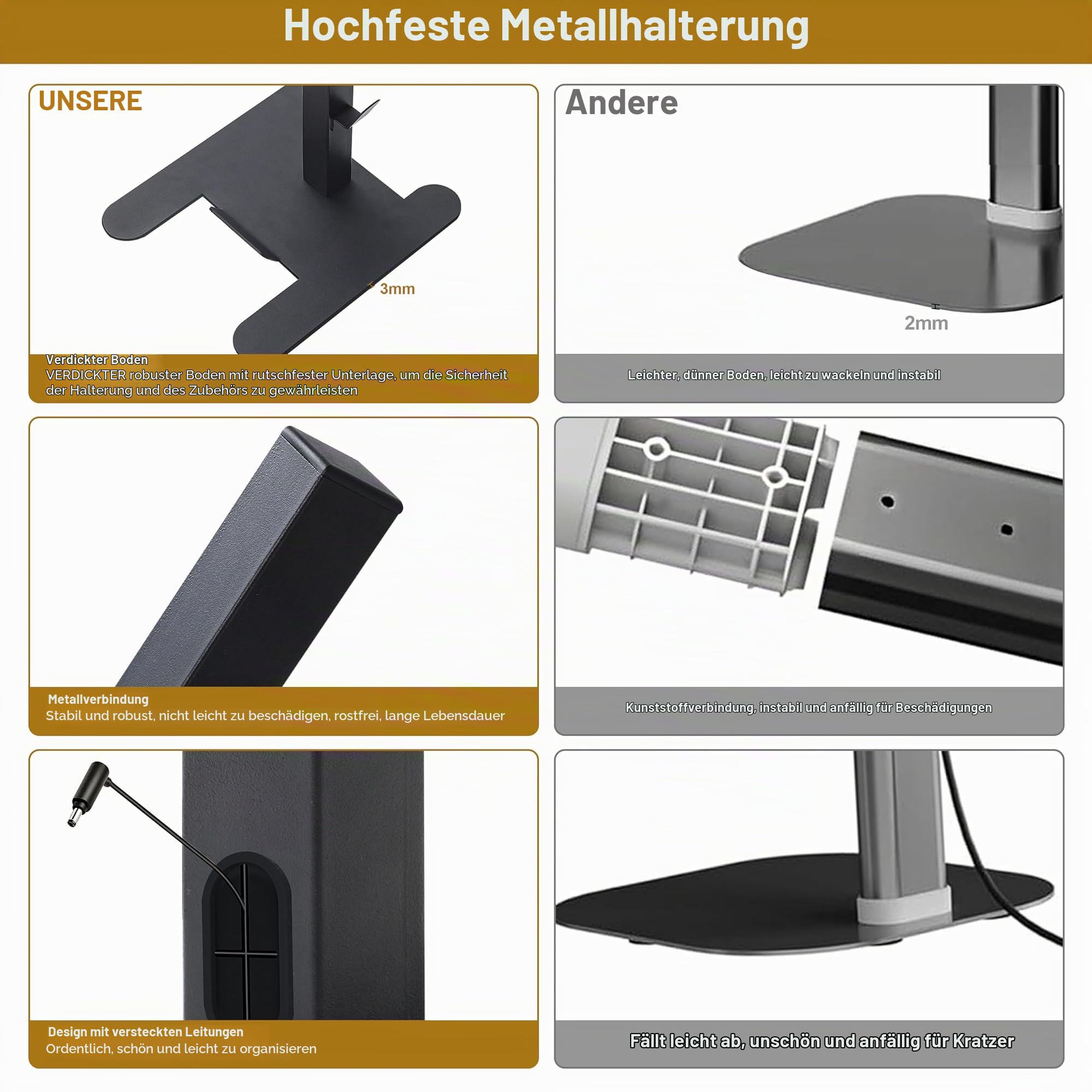 OUTBROS Staubsauger Ständer mit 4 Haken-Kompatibel für Dyson, Schwarz