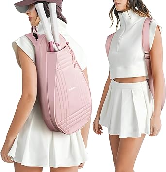 ARCFOX Tennis Racket Bag 2-in-1 Large Capacity Tennis Racket Backpack for Women and Men, Water-Resistant Lightweight Tennis Crossbody Bag for Pickleball Paddles, Badminton Squash Racquet,Only 0.64KG