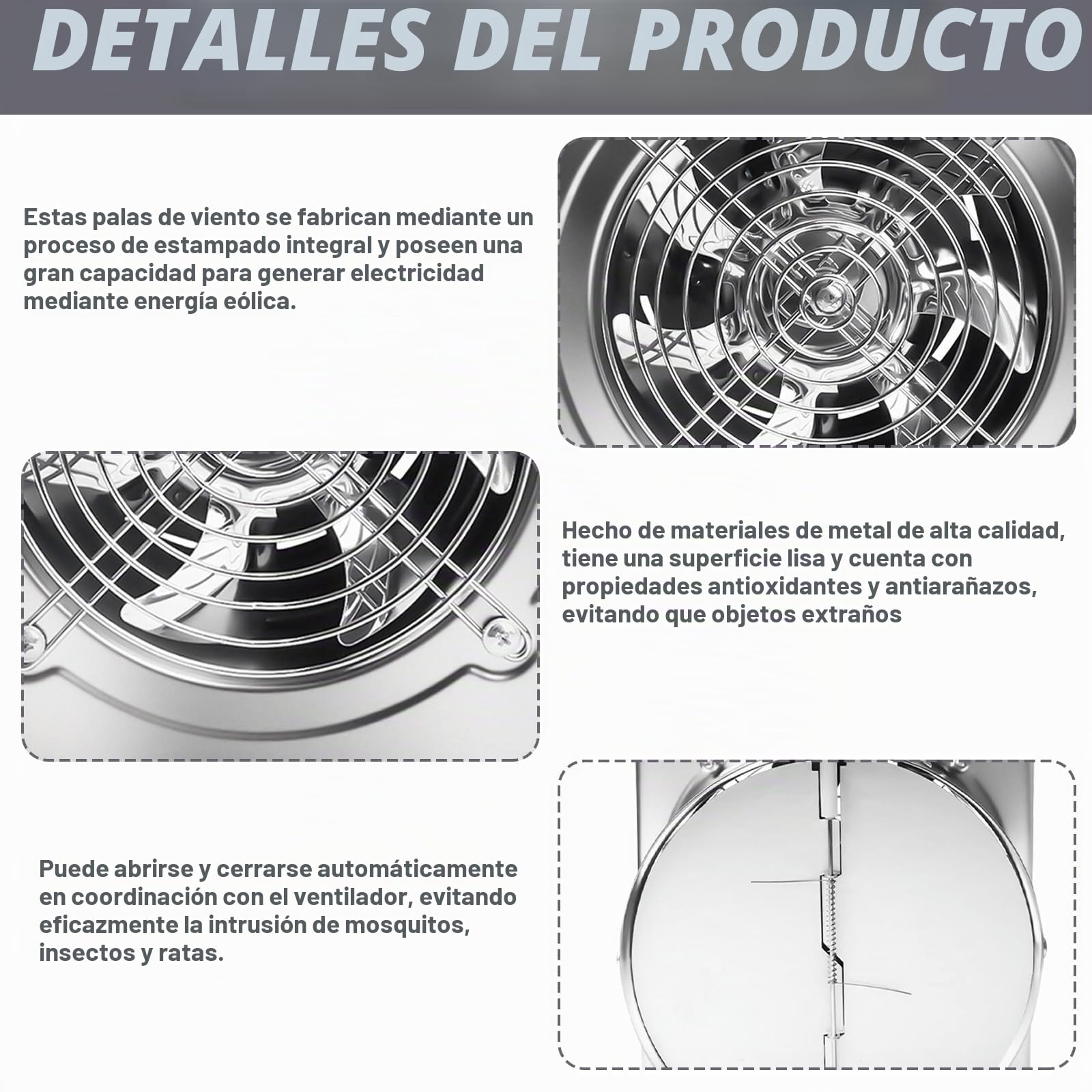 Ventilador extractor de 150 mm para baño silencioso de 525 m³/h, con rejilla de retorno, potente ventilador de pared metálico, mejora la calidad del aire, para cocina, baño, garaje, sótano