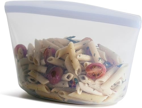 Stasher Cuenco de Silicona Premium Reutilizable para Almacenamiento de Alimentos, Transparente, Apto para Microondas, Sous Vide, Lavavajillas, Horno