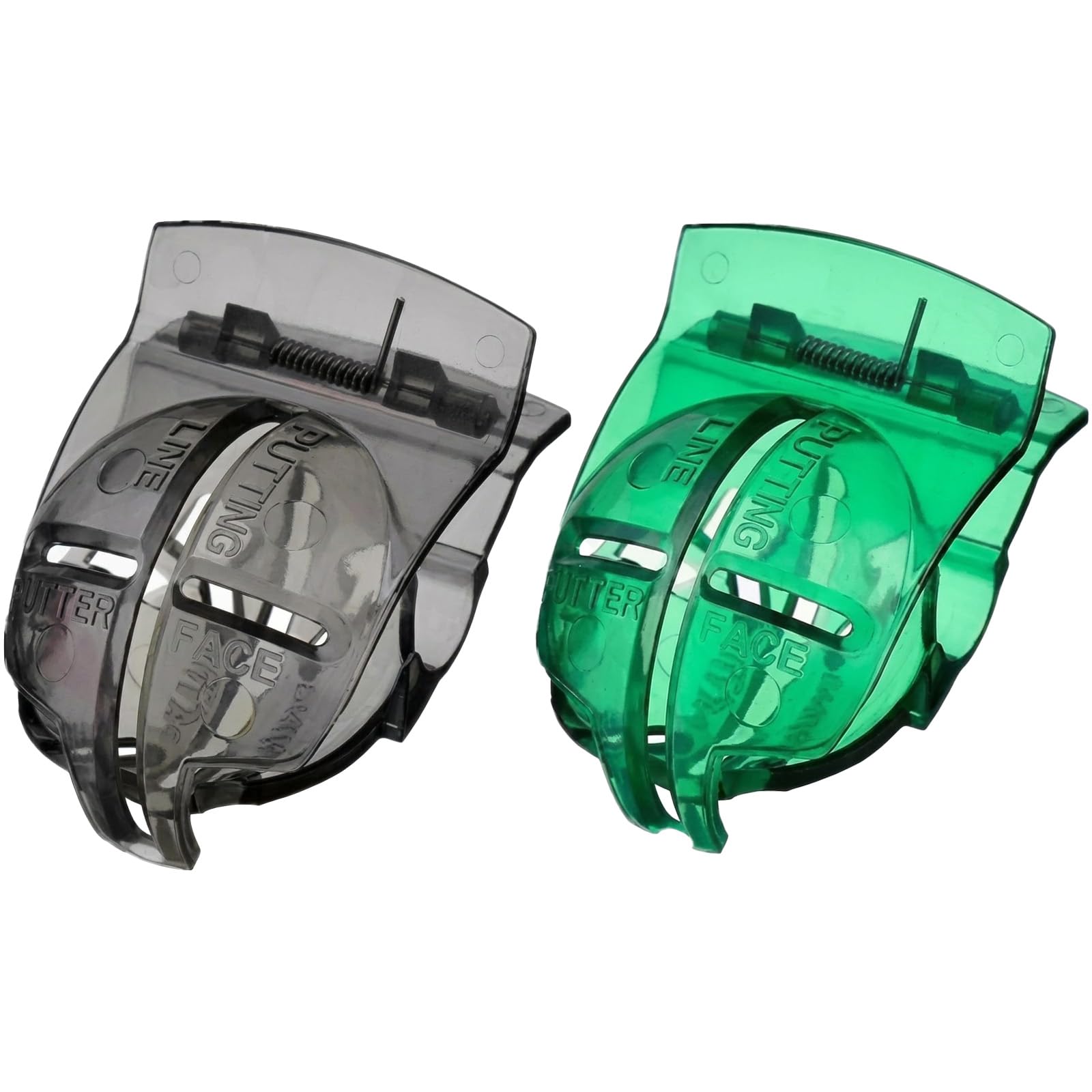 Anti Slip Clip On Golf Ball Line Marker 2 Pack Green and Black Alignment Liner Guide Stencil Drawing Template Device for Precise Putting Practice and On Course Identification