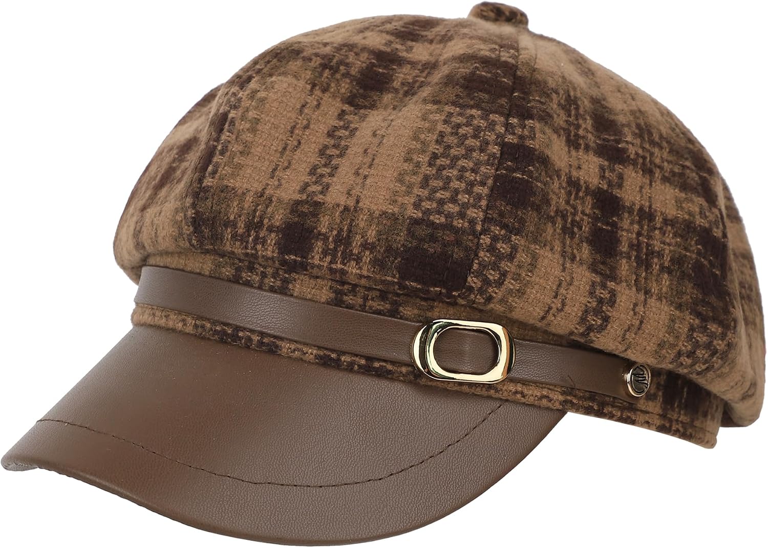 Women's Plaid Newsboy Cap - Adjustable 8-Panel Cabbie Hat for Fall Spring Daily Casual & Travel Fashion Accessory