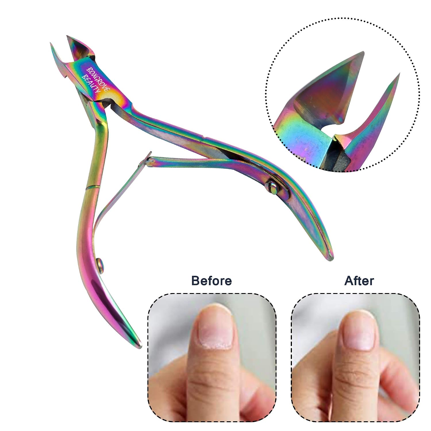 Professional Cuticle Cutter & Pusher Trimmer Manicure Tools with Double Spring– Perfect Nail Care Tool for Manicure & Pedicure Beauty at Home/Spa/Saloon (Multi-Color)