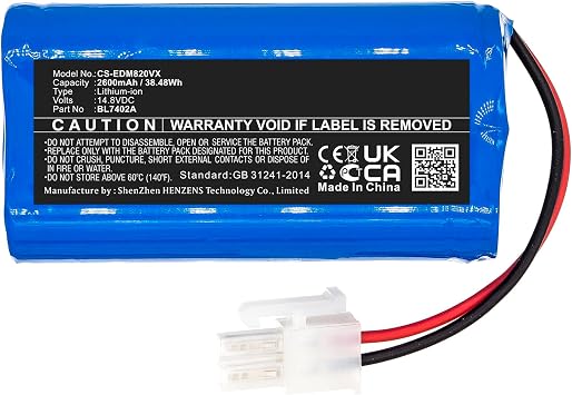 Replacement Battery for Ecovacs Deebot 500,Deebot M82,Deebot M82UK,DM82,PN:10001088,20001088,BL7402A,INR18650-M26-4S1P,UR18650ZT-4S1P-AAF,2600mAh