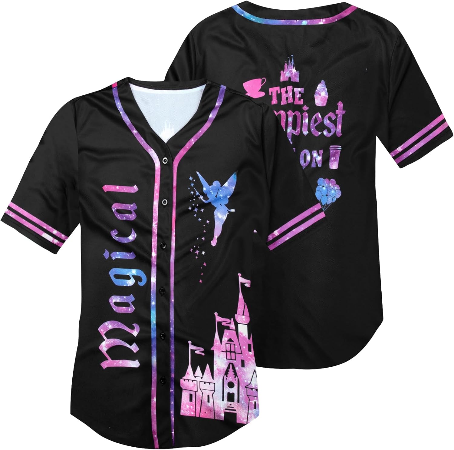 Magic Kingdom Shirt Women Princess Baseball Jersey Magical Castle Graphic Tees Family Vacation Trip Short Sleeve Tops - Image 4