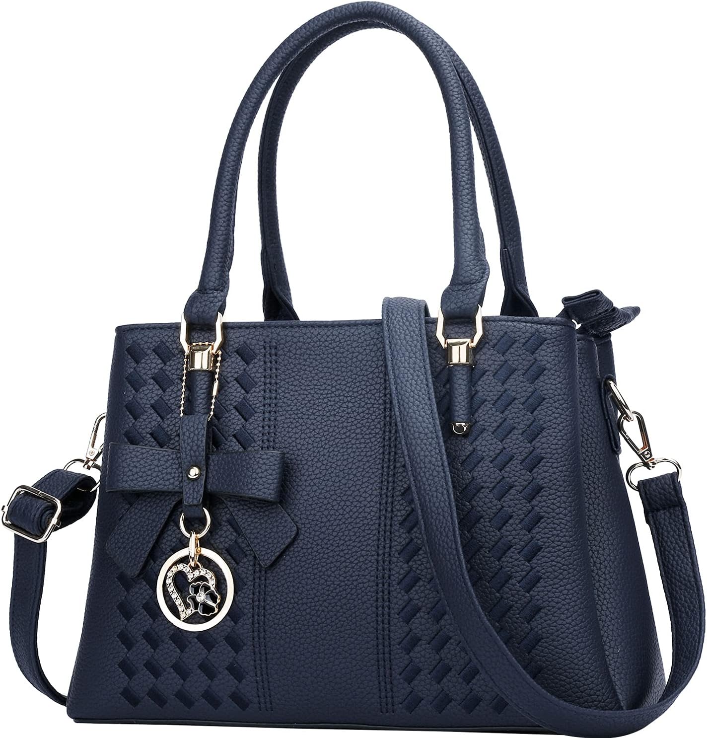 Women Satchel Bags Handle Shoulder Handbags and Purses Pockets Zipper Leather Crossbody Bags