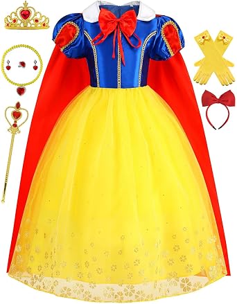 Princess Dresses UP for Girls Princess Costume Halloween Christmas Party Cosplay Outfits 3-10Y