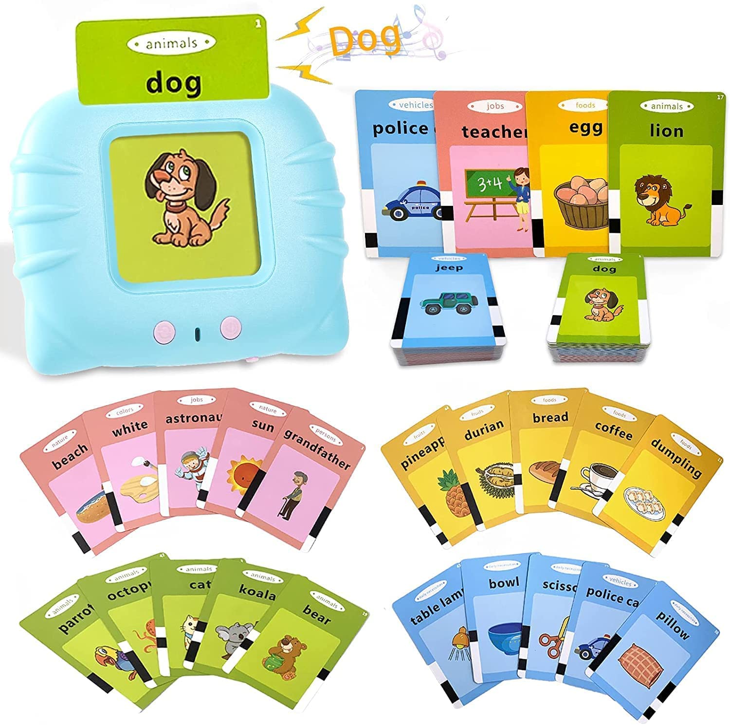Buy FLUDDER Flash Cards for Kids Talking English Words Flash Cards Preschool Electronic Reading