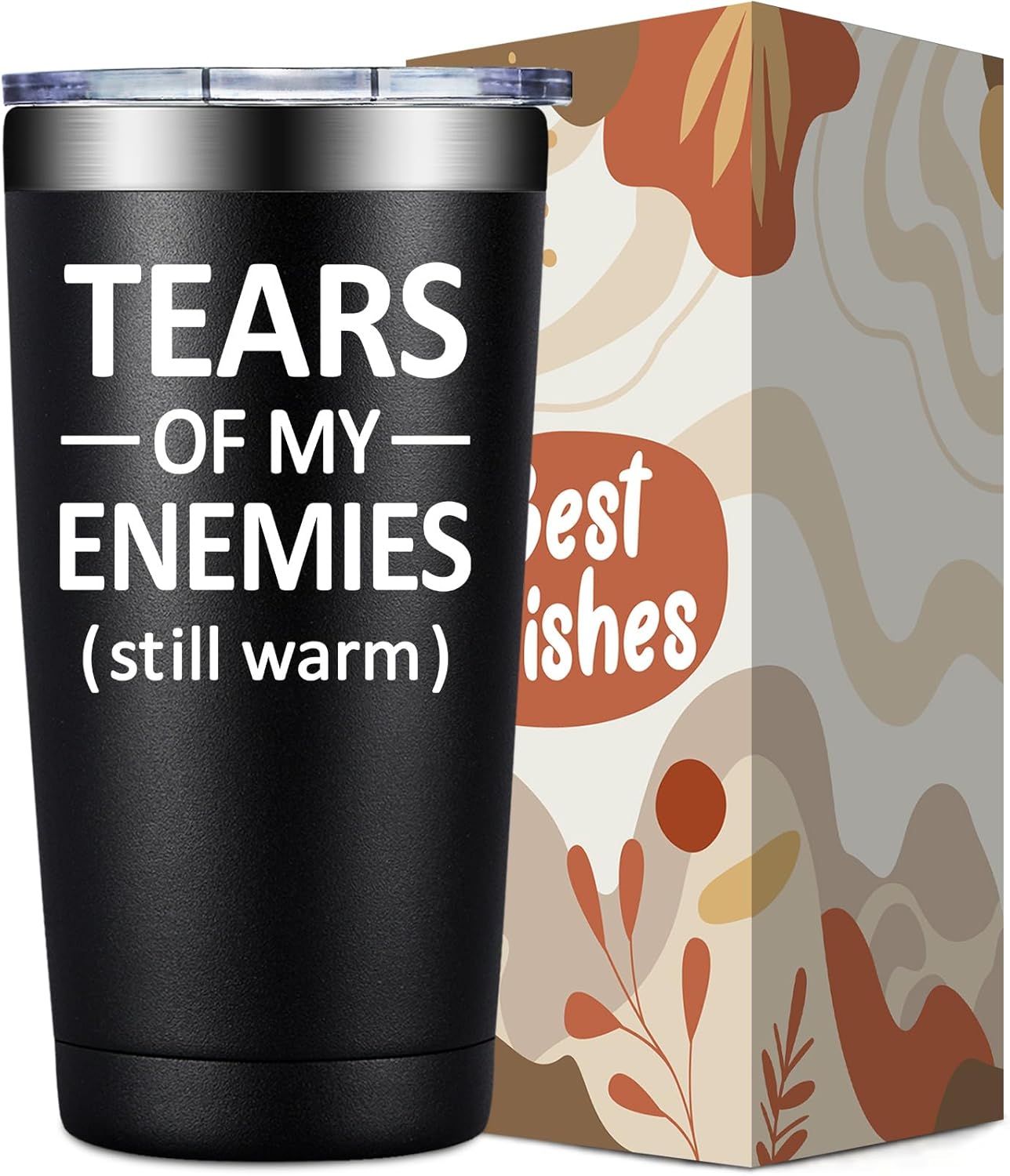 SpenMeta Gifts for Gamer, Soldier, Coworker, Boss - Perfect Sarcastic, Military Gift for Veterans, 20 Oz Tears of My Enemies Tumbler Cup