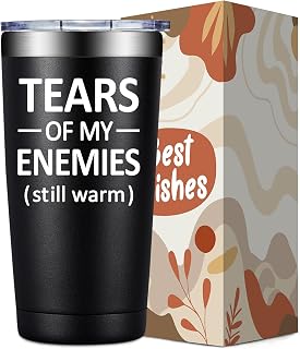 SpenMeta Gifts for Gamer, Soldier, Coworker, Boss - Perfect Sarcastic, Military Gift for Veterans, 20 Oz Tears of My Enemies Tumbler Cup