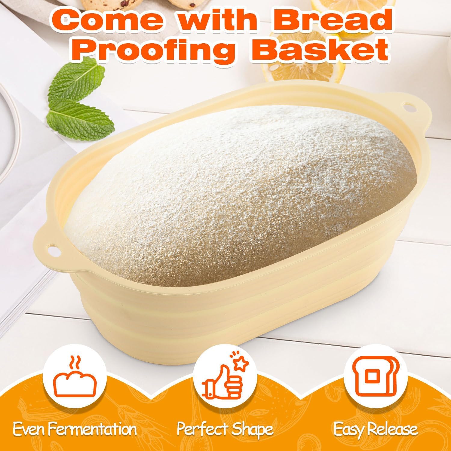 6.35 Qt Oval Cast Iron Dutch Oven for Bread Baking, Bread Baking Pan with Lid includes Bread Baking Supplies, Multi-Functional Sourdough Baking Kit for Frying and Braising - Image 9