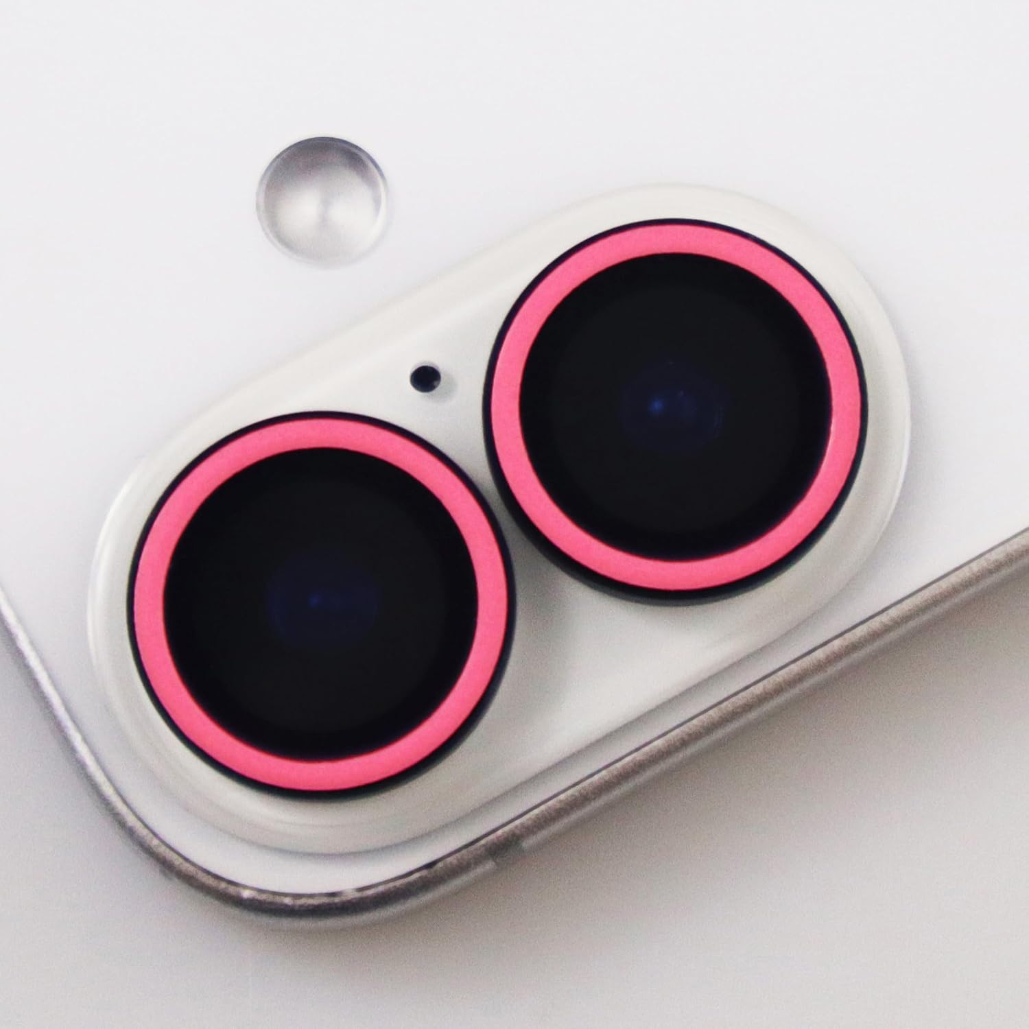 BONVAN for iPhone 16/16 Plus Camera Lens Protector Glow in the Dark Tempered Glass Screen Accessories Luminous Lens Cover for iPhone 16/16Plus (2PCS) (Pink)
