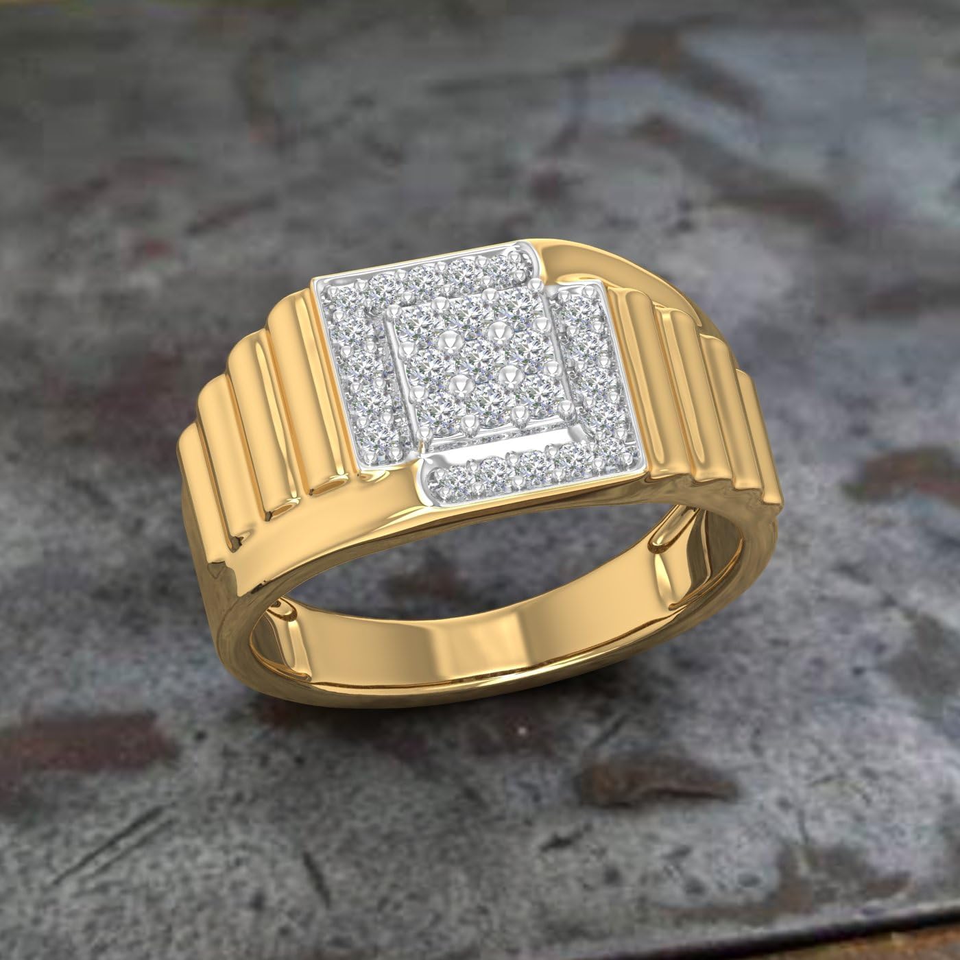 1/2 Carat Men's Diamond Wedding Band Ring in 14K Gold (I1-I2 Clarity)