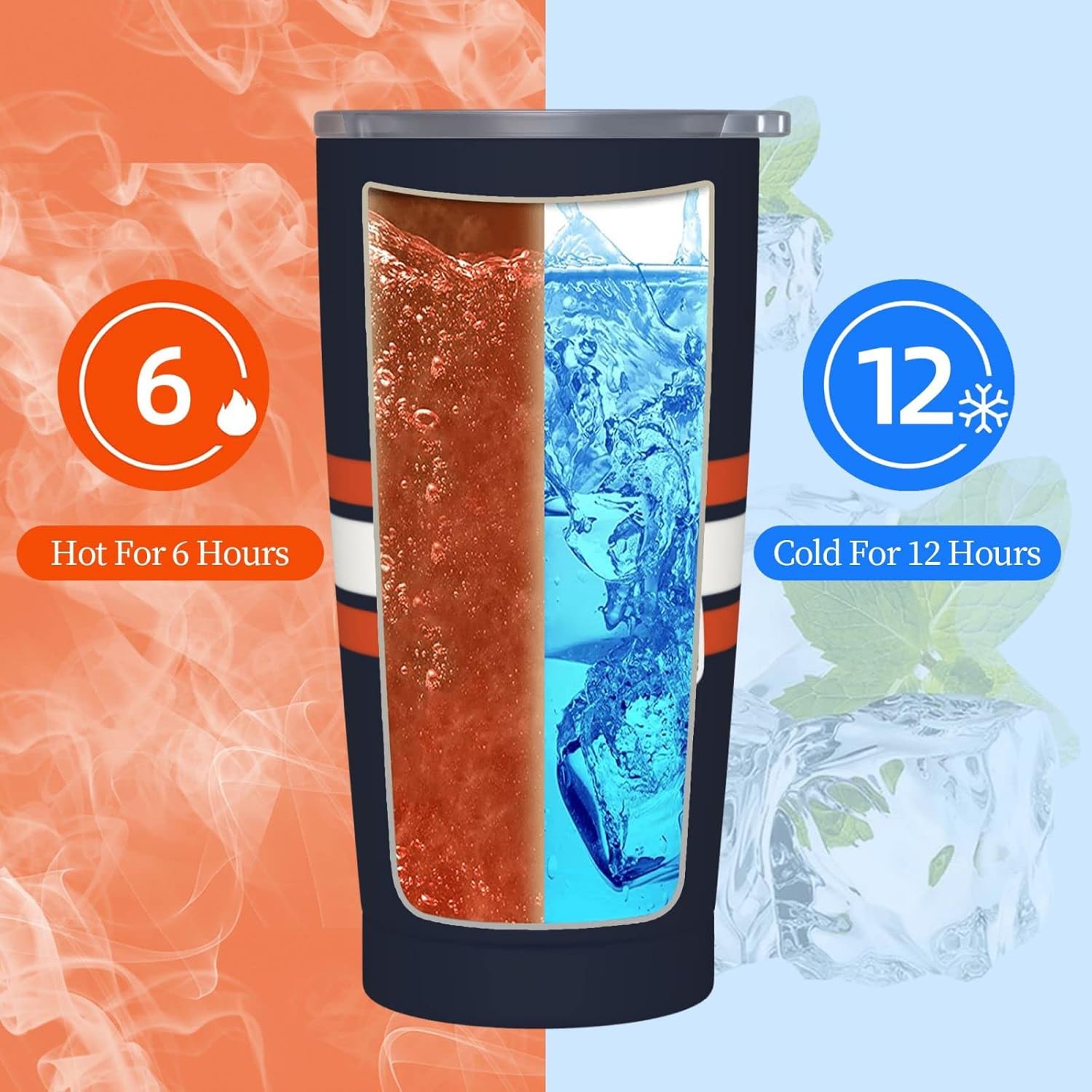 Chicago Tumbler Cup Custom Football Tumbler Personalized Insulated Stainless Steel Cup with Straw Customized Any Name and Number Coffee Mug Gifts for Men Women Fans 20 Oz - Image 6