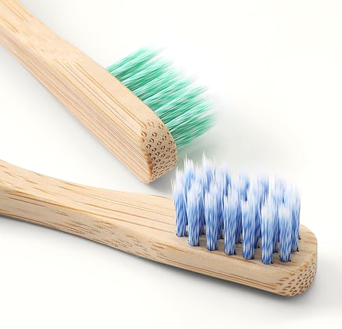 Miniatura 8 de Cepillos de dientes de bambú para niños, mango biodegradable, sin BPA, ecológico, tamaño para niños, certificado FSC y aprobado por PETA, paquete de