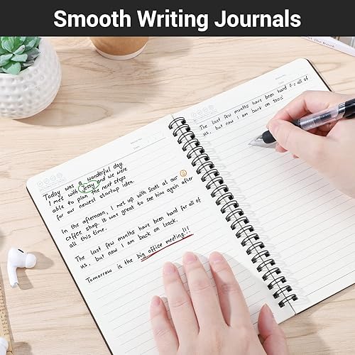 Miniatura 6 de EUSOAR Cuaderno con rayas en espiral, tamaño A5, paquete de 3 unidades de 5.5 x 8.3 pulgadas, 120 páginas, cuaderno de escritura de viaje, cuaderno