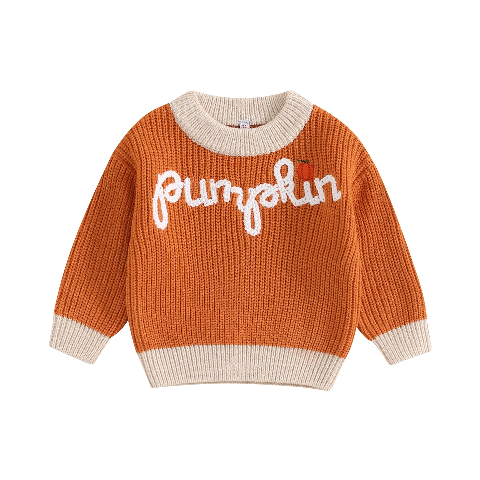 LSFYSZD Toddler Baby Girls Boys Halloween Pumpkin Sweaters Long Sleeve Crew Neck Winter Warm Knitwear Pullover Jumpers Top — view 161