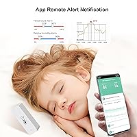 Vista 7 de PHOVOLT Sensor de termómetro higrómetro WiFi para el hogar, sensor de humedad inalámbrico para interiores y exteriores, con alerta de notificación