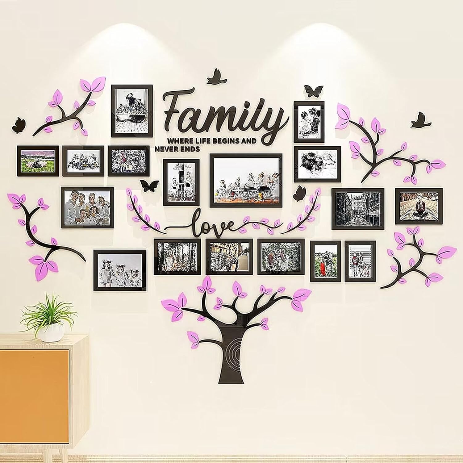Amazon.com - hejiagongsi Family Tree Wall Decor - Picture Frames ...