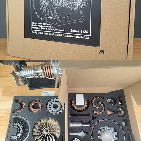 Aircraft Engine Model,Aviation Turbo Fan Engine Model,DIY Assembled Electric Engine Model,Metal Engine Model Kit,Science Physics Experiment Toys,For Mechanical Enthusiasts