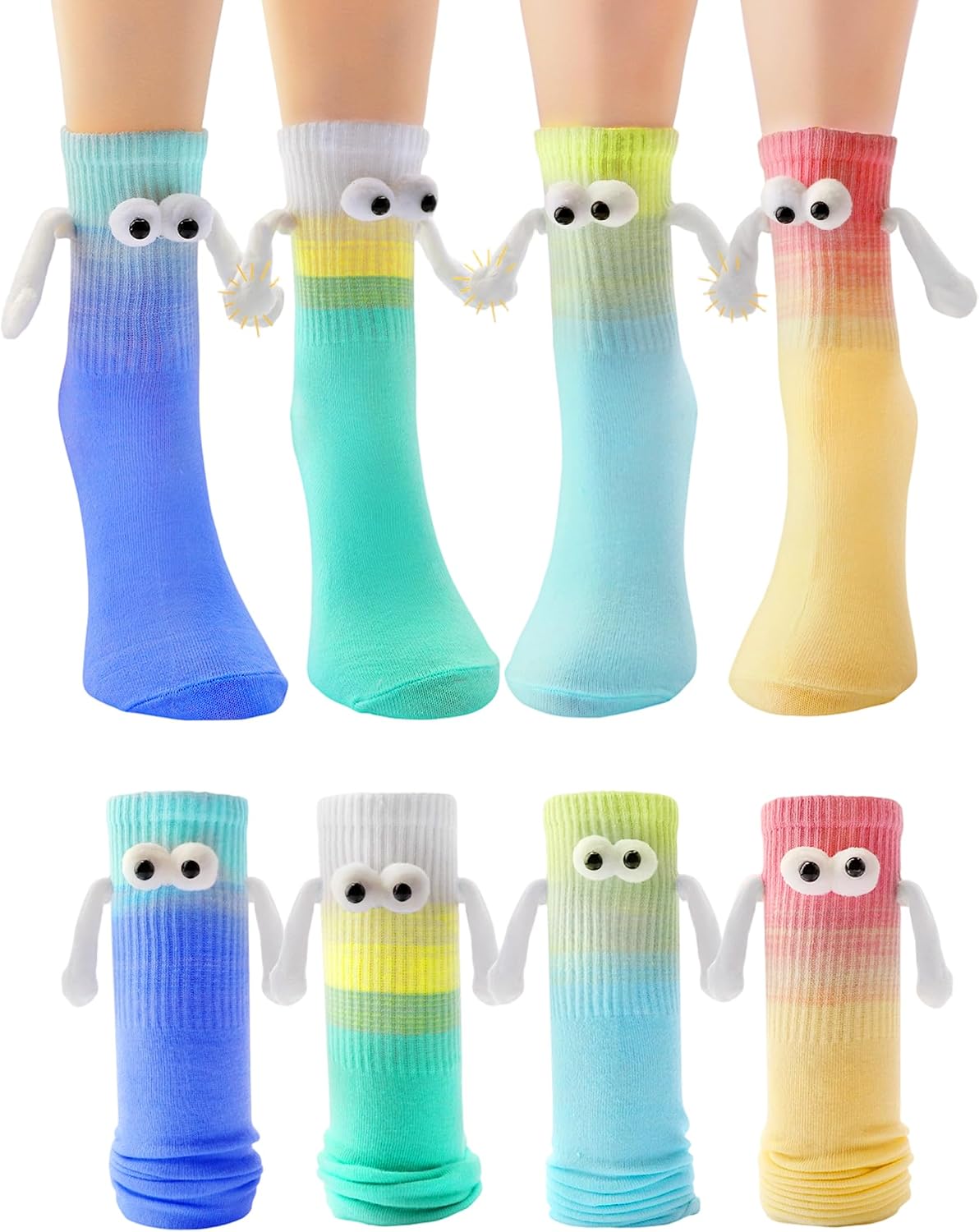 Yawlsow Funny Holding Hands Socks Crazy Magnetic Men Women Couple Easter Halloween Christmas Party Socks