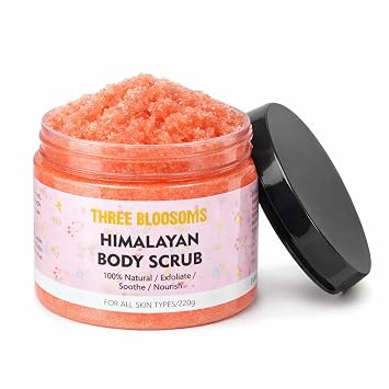 Himalayan Salt Scrub, 220g Skin Balancing, Exfoliating Scrub, Scars & Stretch Marks - Deep Cleansing, Draws Out Impurities, Balances Oil, Skin Care GiftHimalayan Scrub, 220g