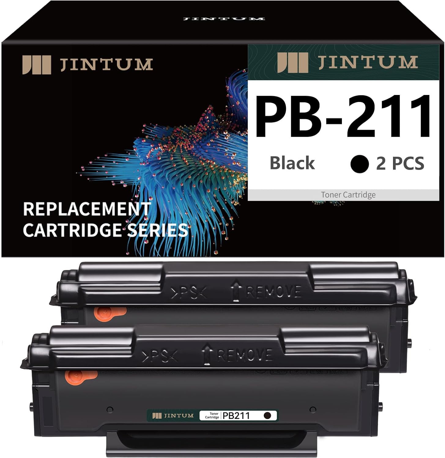 JINTUM Compatible PB-211 Toner Cartridge Replacement for Pantum PB-211 PB-211EV Toner Cartridge for Pantum P2502W M6552NW M6550NW M6602NW M6600NW P2500W Laser Printer (Black, 2Pack)