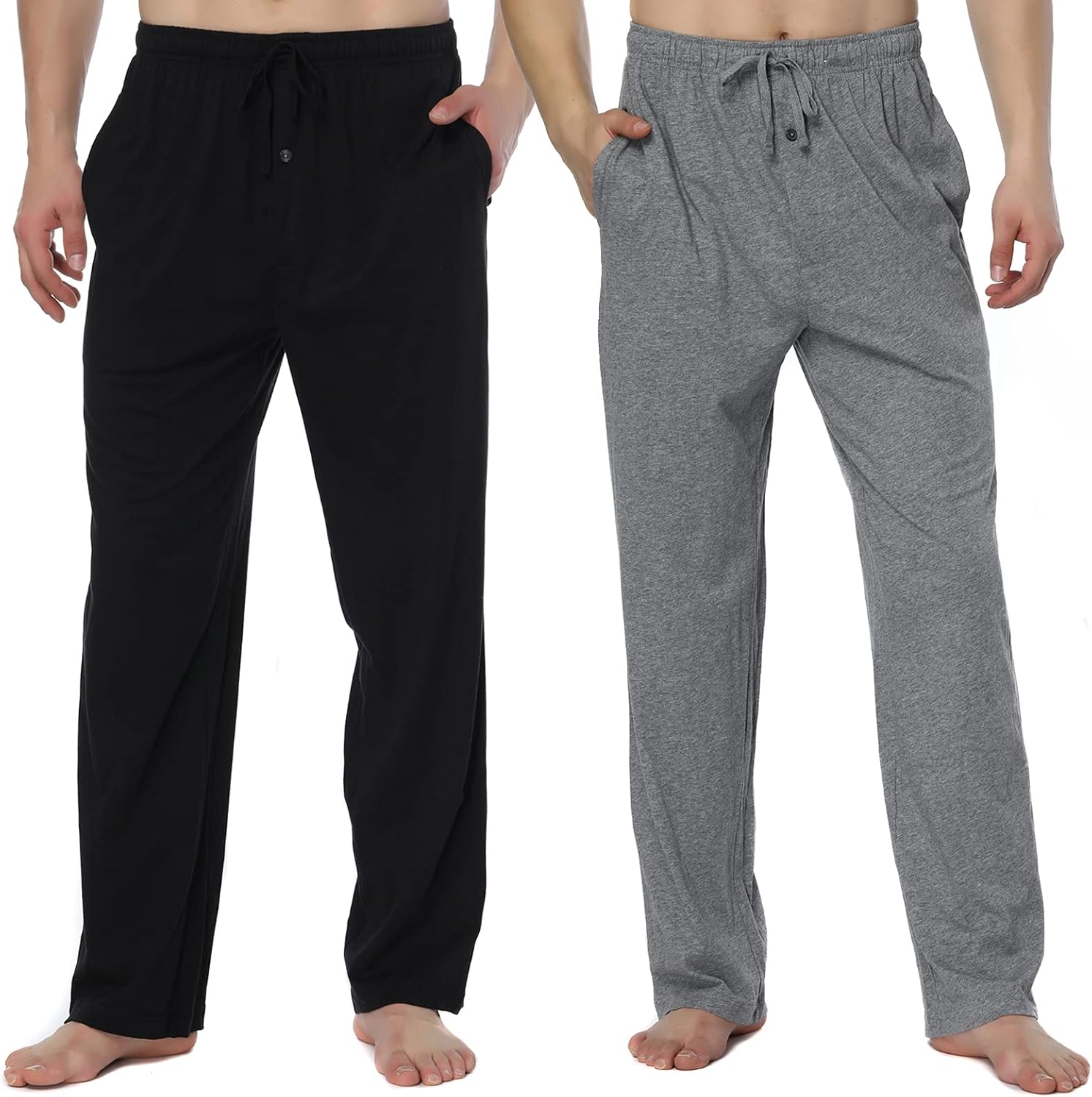 RENZER Men's Sleep Pajama Pants 100% Knit Cotton Sleep Long Lounge Pants
