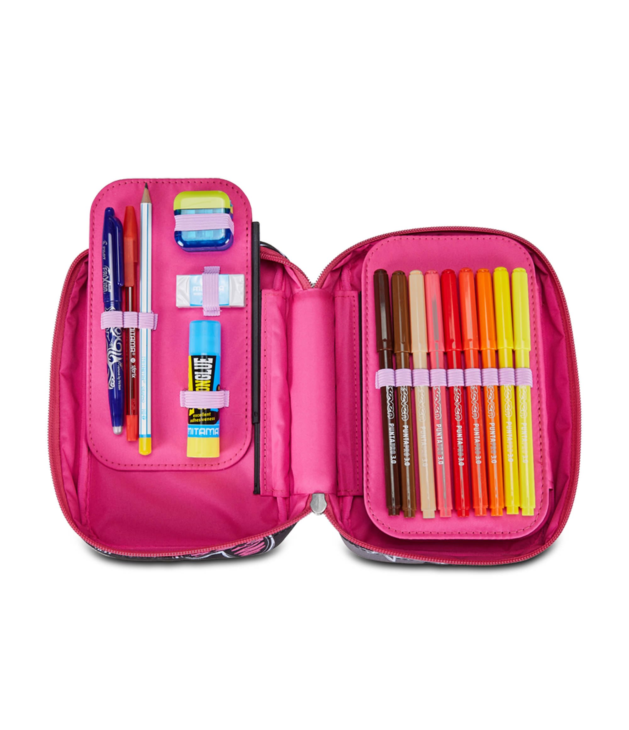Seven Astuccio Scuola Speed Case, Nero Fucsia, Multi-Shade Girl, Portapenne Mono Scomparto Con Plance Amovibili e Penne, Matite, Colori, Accessori Zaino, Elementari, Medie, Bambina