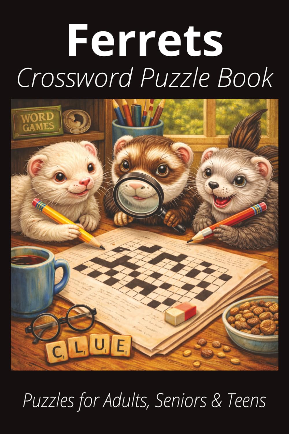 Ferrets Crossword Puzzle Book: Easy-to-Read Crossword Puzzles About Ferrets – Exotic or Less Common Pets, Feeding, Care, Fun Facts & More | 6x9”, 120 ... Lovers, Vacations, and Relaxing Moments