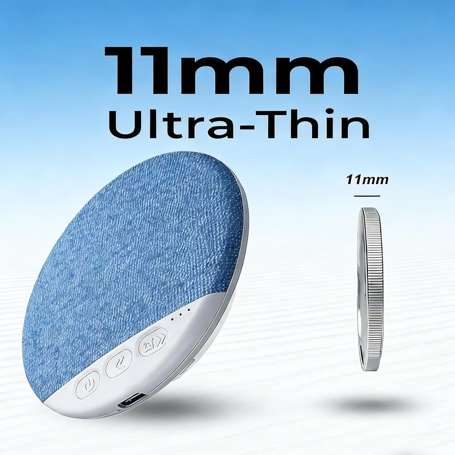 2026 New Bluetooth Sleep Pillow Speaker, Wireless White Noise Pillow Speaker with Timer, Ultra-Thin Stereo Bass Private Sleep Speaker for Adults Kids (Blue)