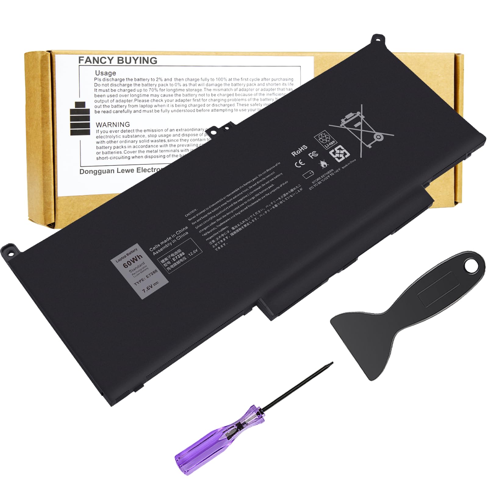 新品バッテリ Office2021&Win11DELL Latitude7280 Amazon.com: F3YGT 2X39G Laptop Battery for Dell Latitude 12 7000