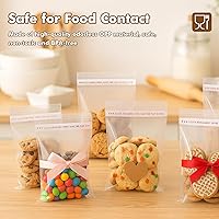 Vista 6 de DeELF Bolsas de celofán transparente de 9 x 12 pulgadas, 400 bolsas de sellado autoadhesivas a granel, bolsas de plástico para violonchelo