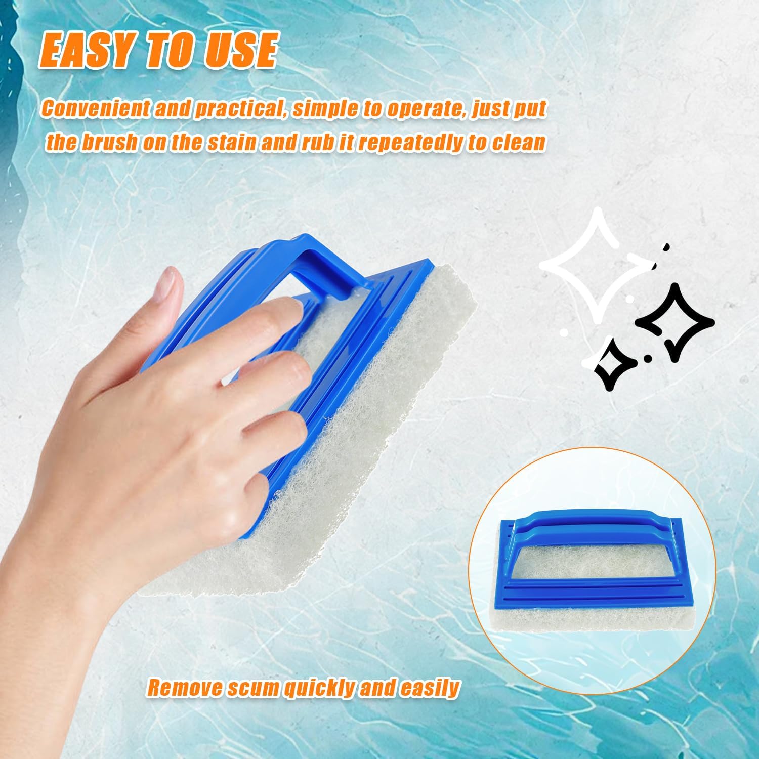 Hand-Held Sponge Swimming Pool Scrub Brush