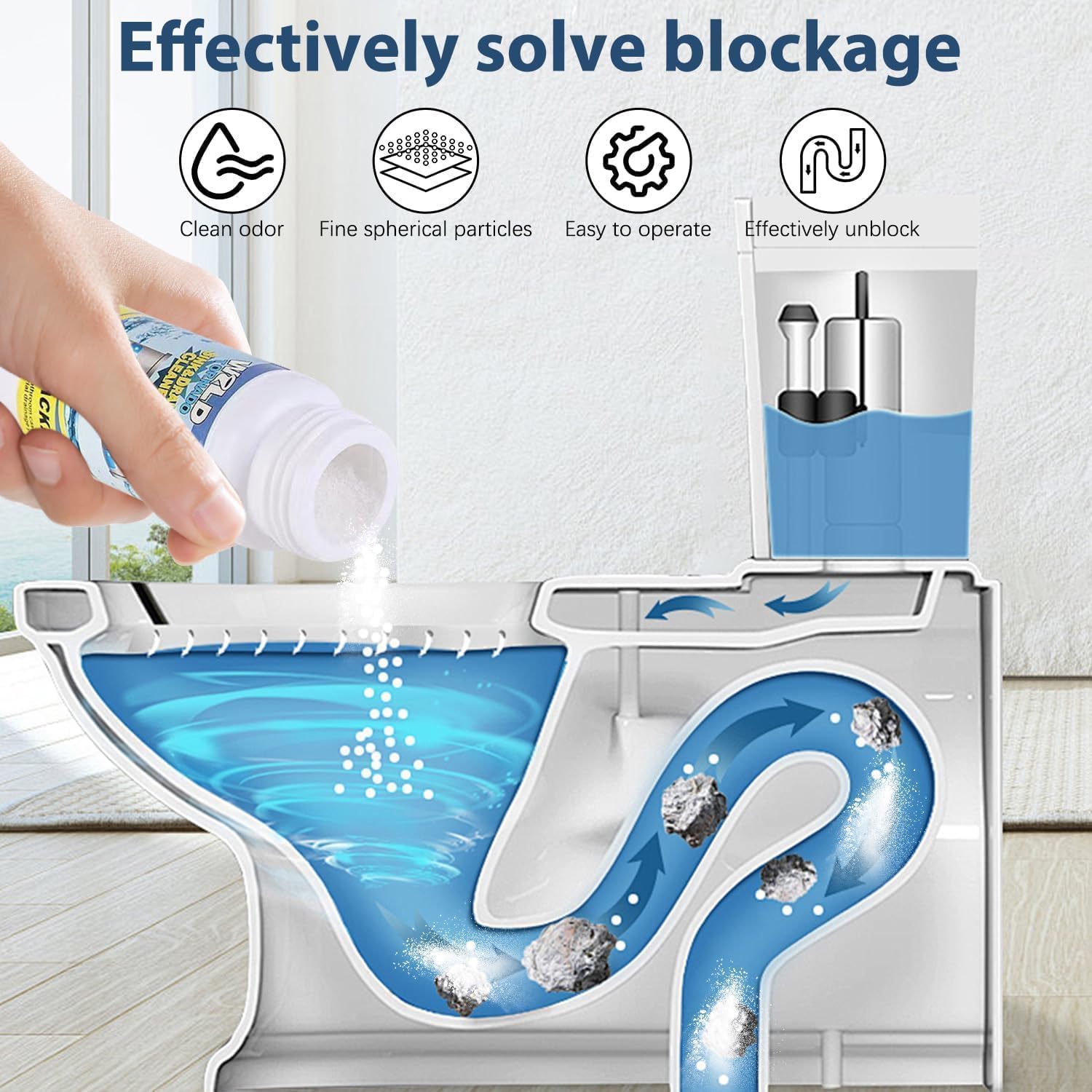 MANTHUMI Powerful Sink & Drain Cleaner Powder | Powerful & Clog Remover Sink Cleaning Powder | Toilet Cleaner, Removes Clogs, in Heavy Duty Clothes Washbasin, Sinks, Pipes (Sink Drain Powder) (1) 1