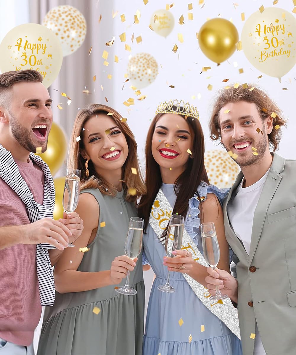 Kit Decorazione 18° Compleanno - Corona, Fascia, Palloncini E Cake Topper In Stile Luccicante - Foto 4